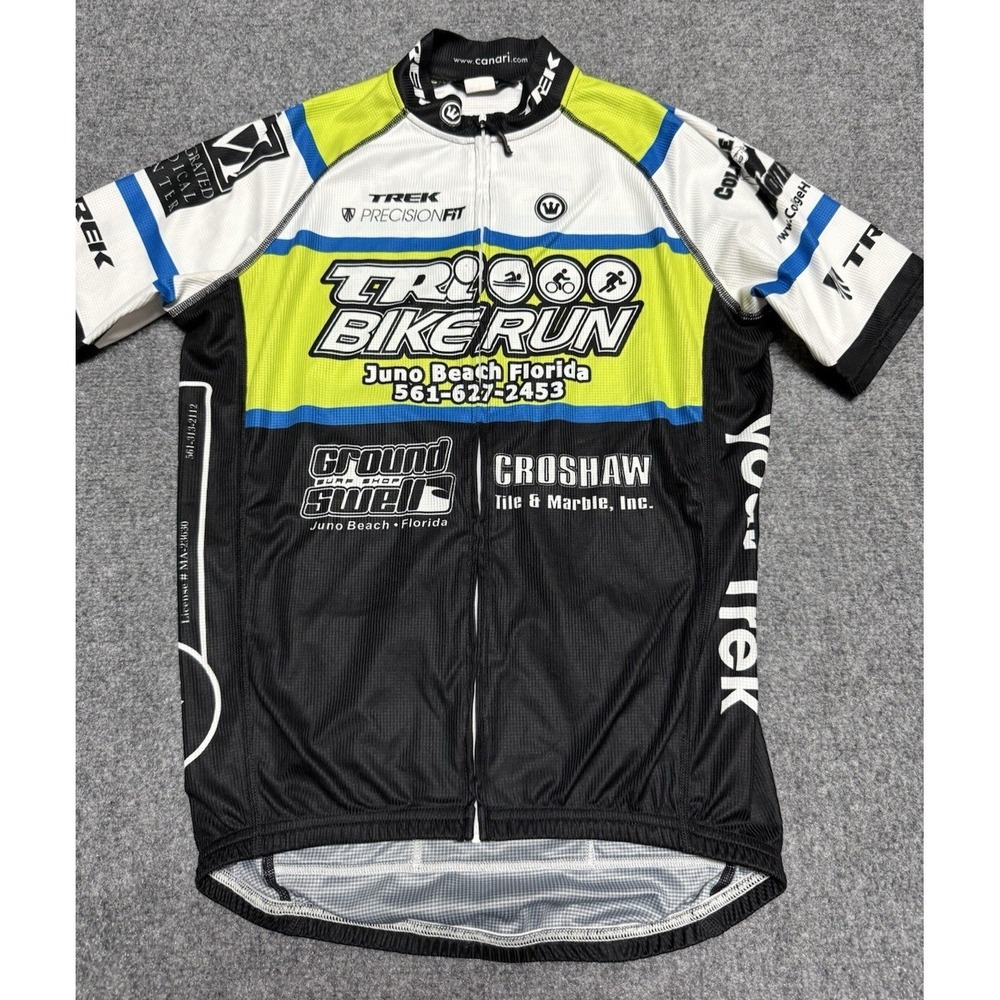 Canari Cycling Jersey Mens Large Black White Green Florida